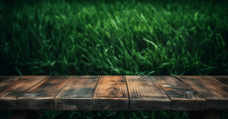 原木色桌子在野外草丛里摄影图,高清,摄影图,摄影图片,图片大全,摄影图免费下载